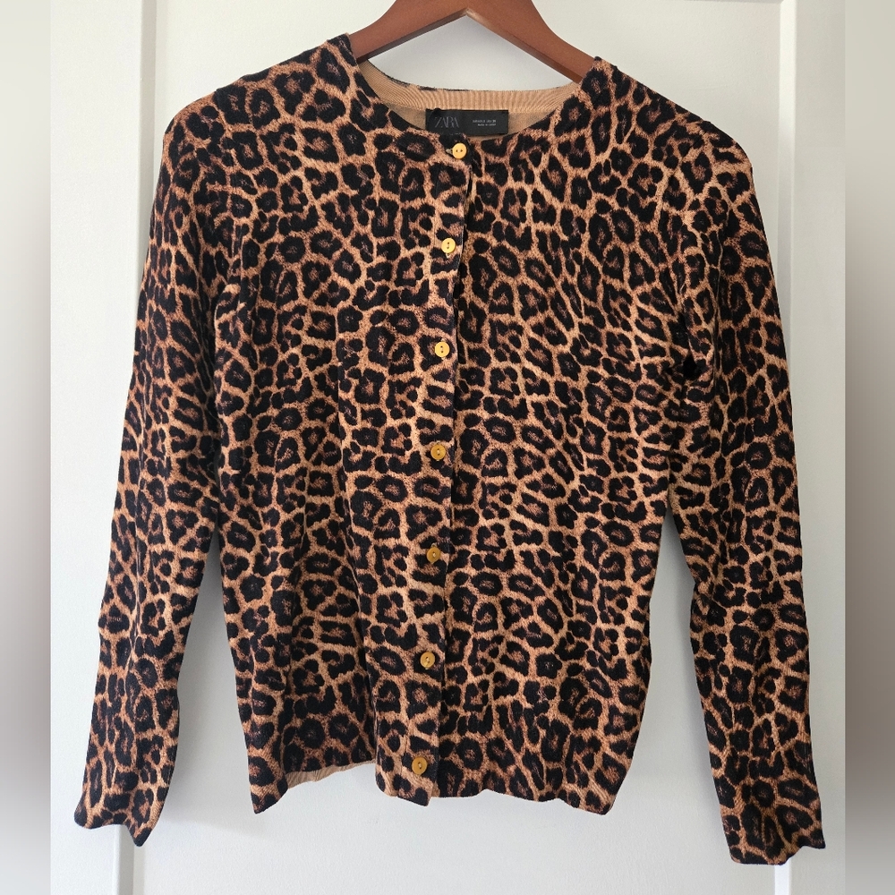 Zara Leopard Print Cardigan